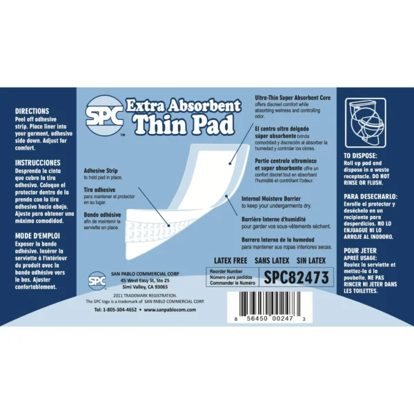 SPC Extra Absorbent Thin Incontinence Pads in Bulk, 6 Packs of 30 (180 Pads) - Image 2